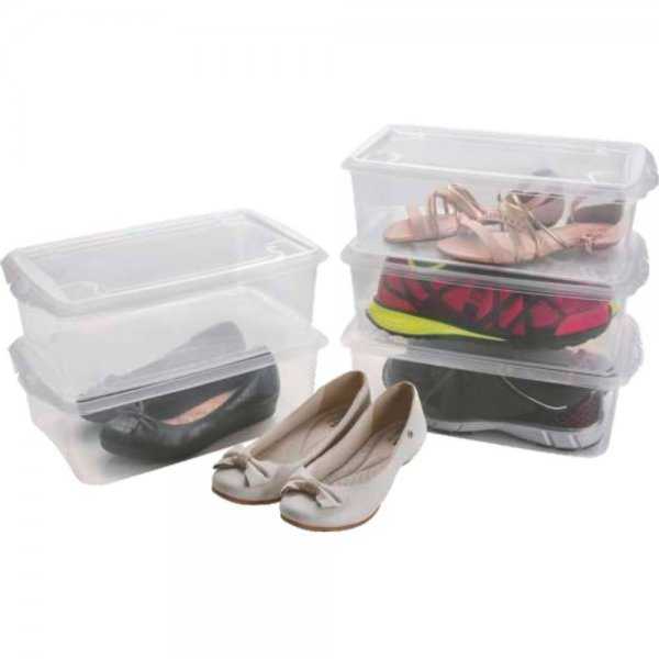 Plásticos Santana - cod: 5900 - Kit Leve 5 Pague 4 Caixas Organizadoras p/  Sapatos